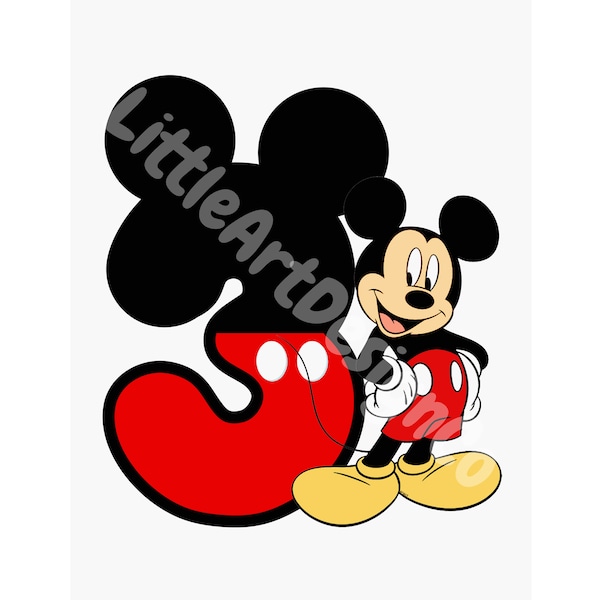 Printable PNG | Mickey Mouse 3rd Birthday | Digital Download | Instant Download | Mickey Theme Png