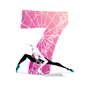 Printable Gwen Spider 7th Birthday | Cake Topper | Digital Download ...