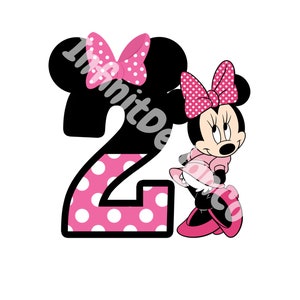 Do druku PNG | Minnie Mouse 2. urodziny | Pobieranie cyfrowe | Natychmiastowe pobieranie | Minnie Theme Png