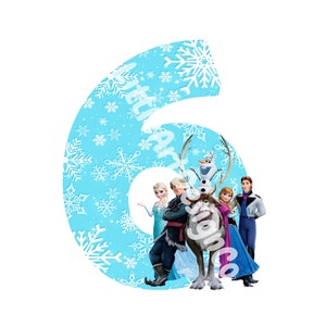 Stampabile Frozen 6th Birthday / Cake Topper / Download digitale / Pronto per la stampa e taglio a mano / Download istantaneo / Frozen Theme