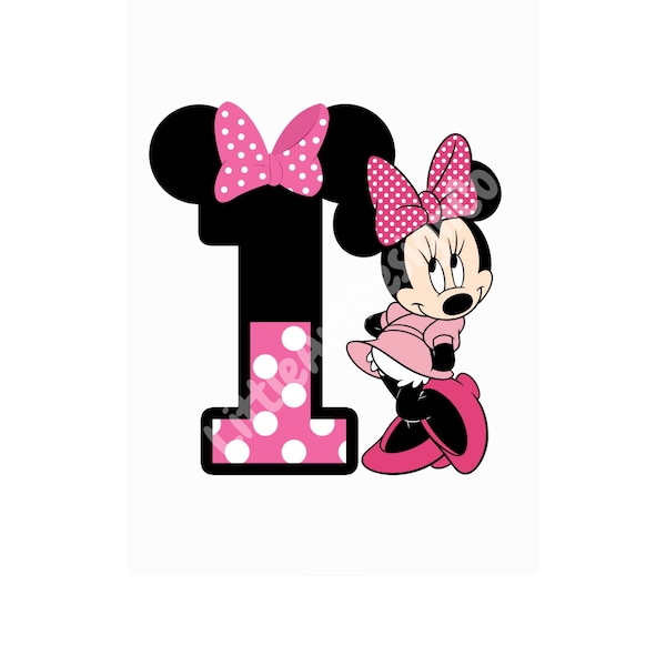 Printable PNG | Minnie Mouse 1st Birthday | Digital Download | Instant Download | Minnie Theme Png