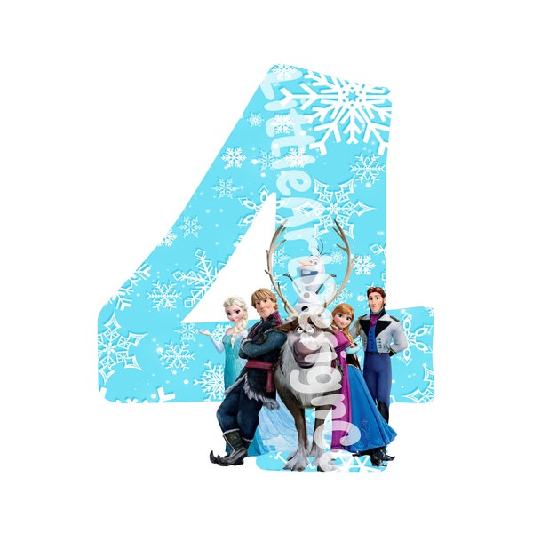 Printable Frozen 4th Birthday | Cake Topper | Digital Download | Ready to Print and Handcut | Instant Download | Frozen Theme