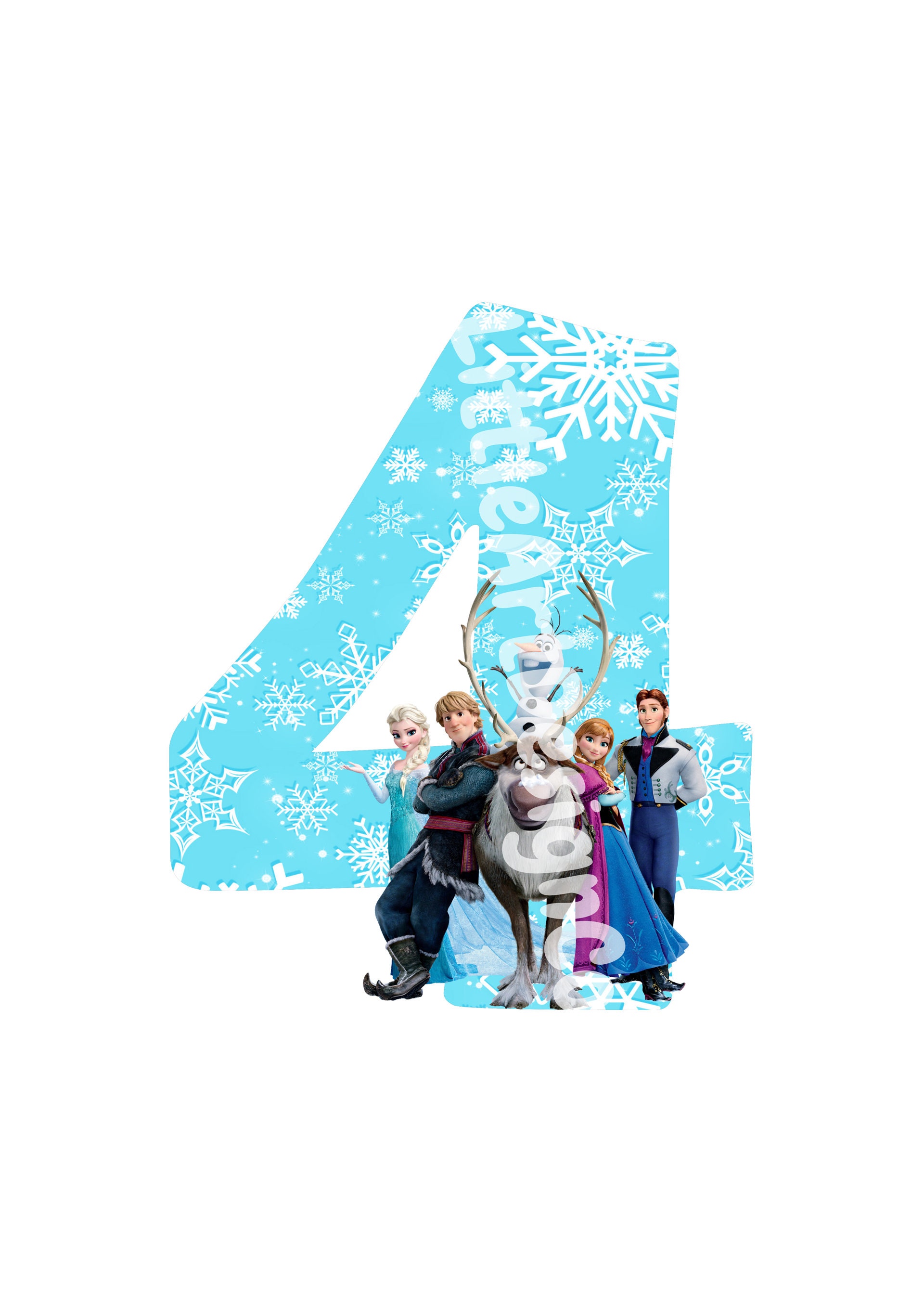 Printable Frozen 4th Birthday Cake Topper Digital Download Ready Printable Frozen 4th Birthday Cake Topper Digital Download Ready
