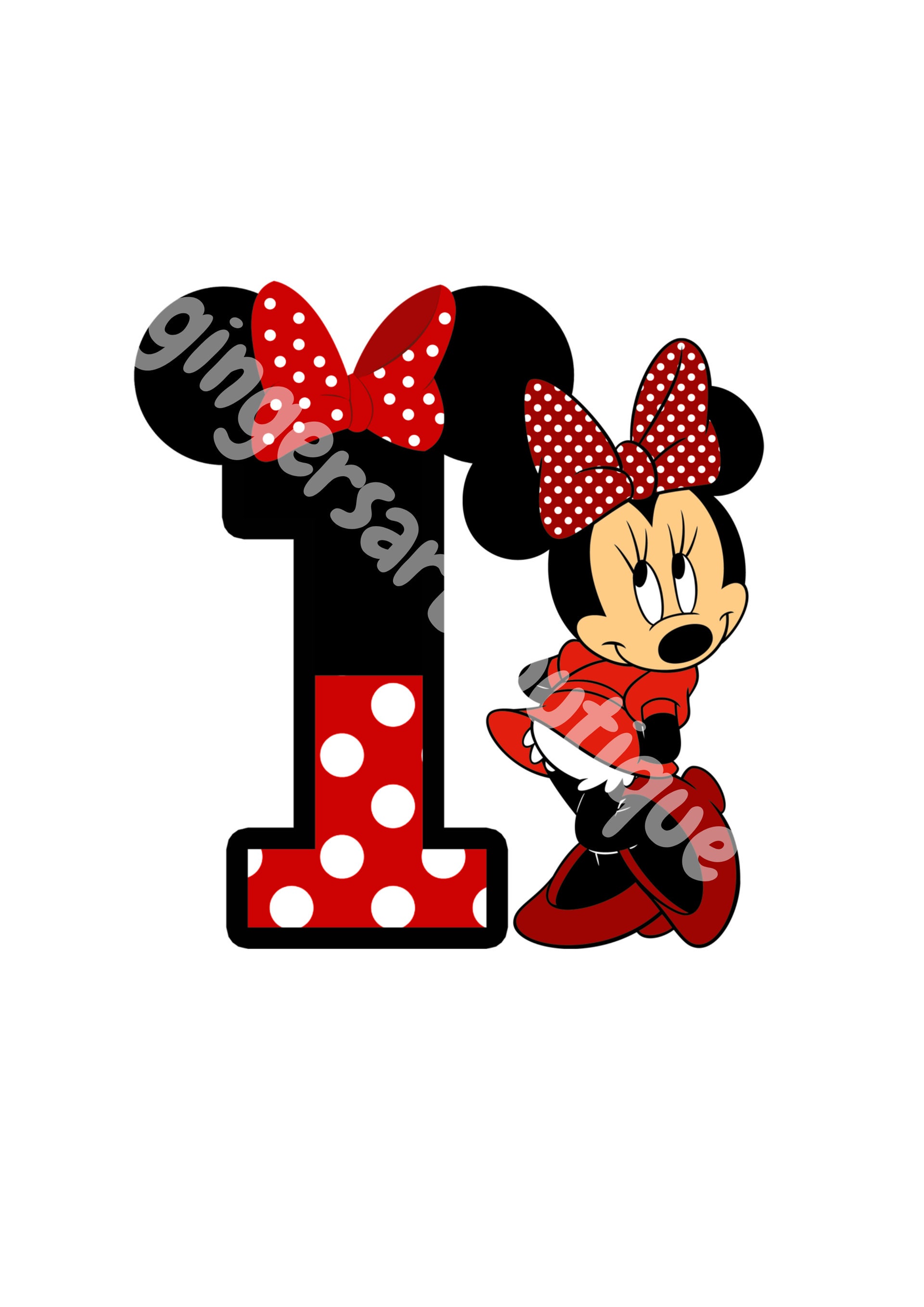 Printable PNG Minnie Mouse 1st Birthday Digital Download - Etsy