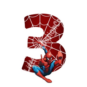 印刷可能なスパイダーマン 3 歳の誕生日 | ケーキ トッパー | デジタル ダウンロード | 印刷して手でカットする準備ができました | すぐにダウンロード | PNG