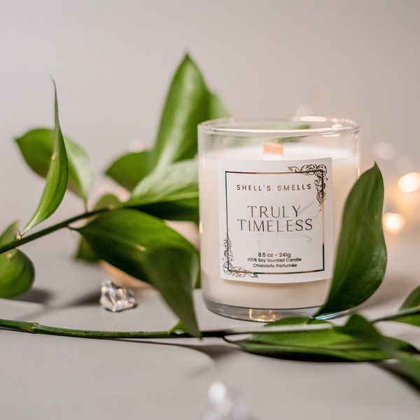 Truly Timeless 100% Soy Wax All Natural Candle 8.5oz Wood Wick Scented Soy Candle Vanilla Brown Sugar