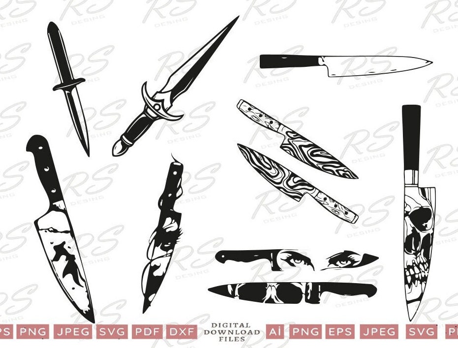 Knife SVG Black Knife Vector Art Knife Silhouette Svg File Etsy