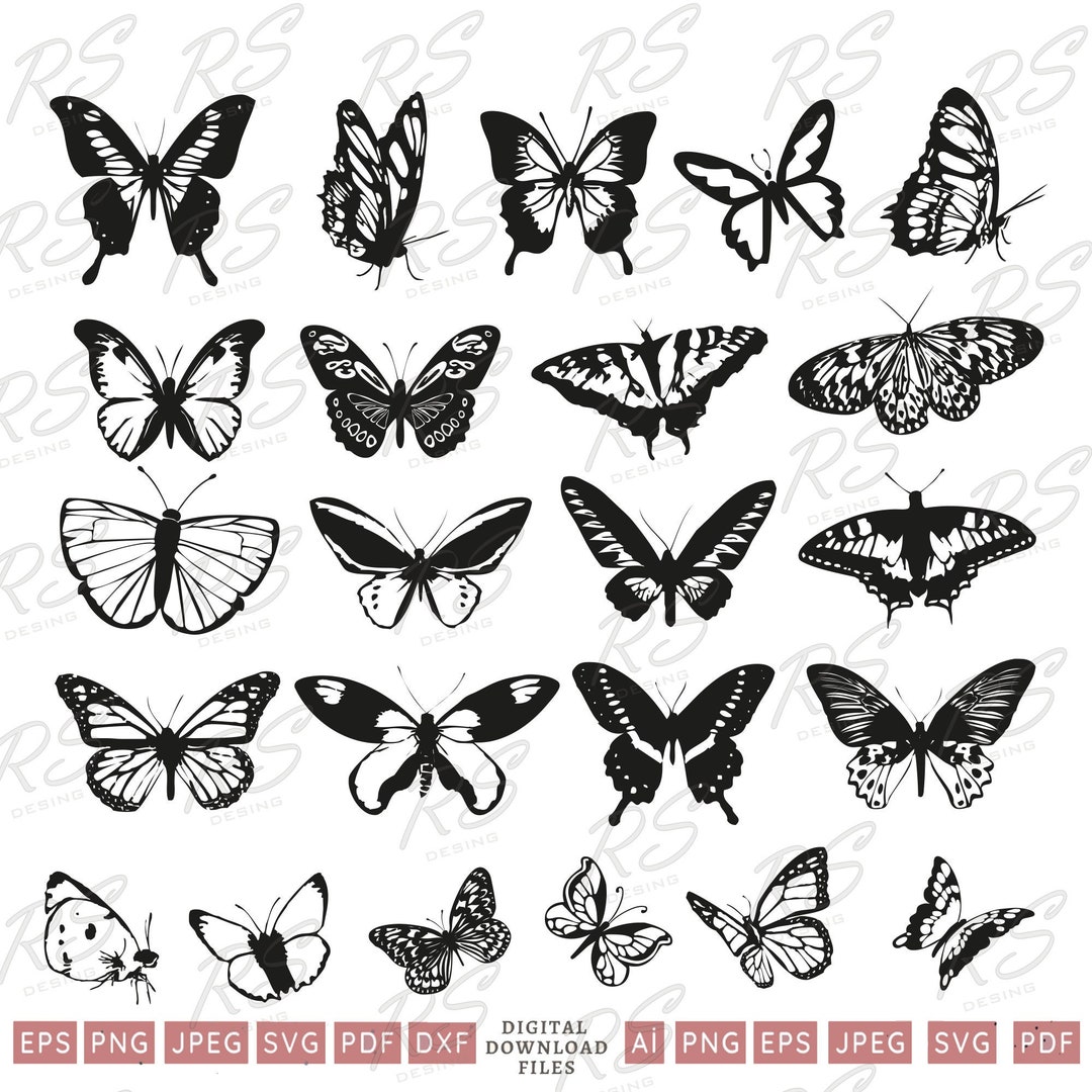 Butterfly SVG Files, Butterfly Files for Cricut, Butterfly Tattoo ...