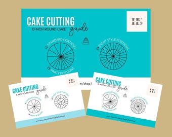 Afdrukbare gids voor het snijden van cake, serveerinstructies voor ronde en vierkante cake, snijhandleidingen voor taarten voor feesten en evenementen en serveerinstructies voor cake