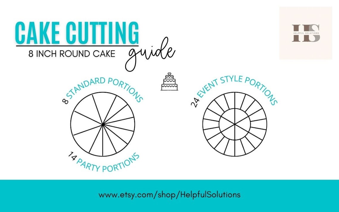 Printable Cake Cutting Guide, Round & Square Cake Serving Instructions