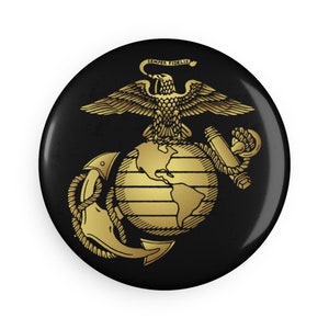 USMC Eagle Globe & Anchor Flag Round MAGNET