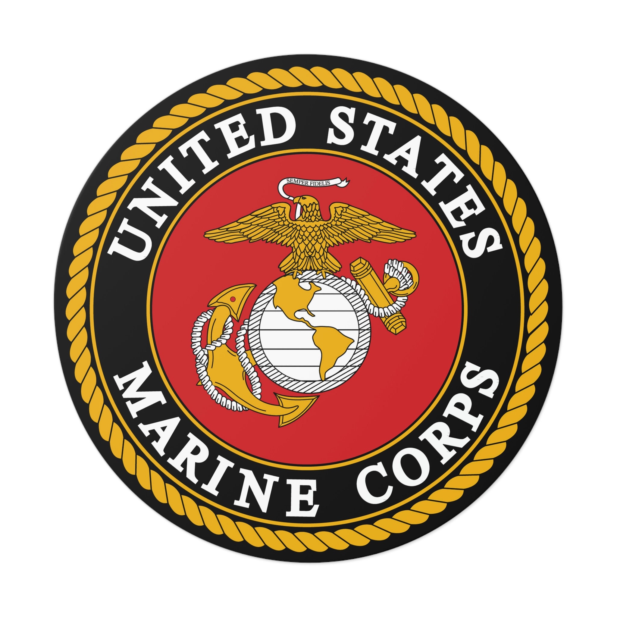 USMC Eagle Globe & Anchor Flag Round Vinyl Waterproof Stickers - Etsy