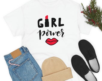 Girl Power, Unisex Heavy Cotton T-Shirt, Birthday Gift for Her
