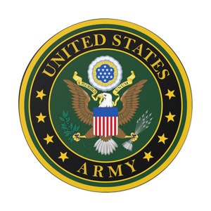US Army Round Vinyl Stickers, Car Stickers, Waterproof Vinyl Stickers, Indoor/Outdoor Vinyl Stickers