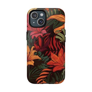 Jungle Foliage Tough Case, iPhone Cover, Protective Phone Case, Nature Print, Tropical Accessories