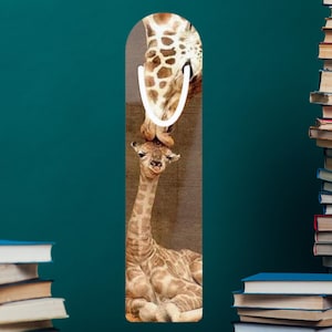 Aluminum, Substantial, Durable, Giraffe Love Bookmark - Wonderful Animal Bookmark for Kids, Adults, Books, Readers, Gifts, Educational Decor