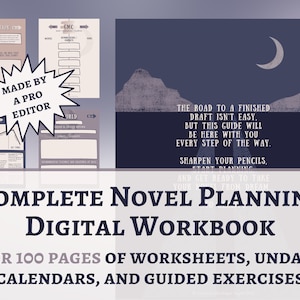 Quaderno di pianificazione del romanzo / Per tutti gli autori / Schede di lavoro della storia / Guida alla scrittura / Quaderno di lavoro digitale / PDF scaricabile / Cielo stellato