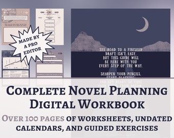 Novel Planning Workbook | For all Authors | Story Worksheets | Writing Guide | Digital Workbook | Downloadable PDF | Starry Sky
