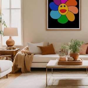 Murakami Inspired Flower Painting | Downloadable Print perfect for wall art