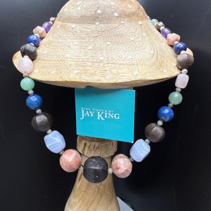 Jay King DTR Multicolored Multigemstone 18-20.5 Sterling Silver 925 Necklace 82g
