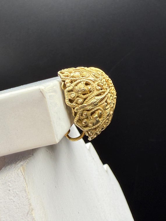 Miriam Haskell Vintage High Dome Large Round Fili… - image 6