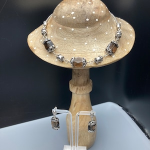 Brighton Night Mist Smoky Quartz Silver Plated Necklace Earrings SET NWOT image 10