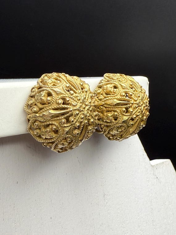 Miriam Haskell Vintage High Dome Large Round Fili… - image 7