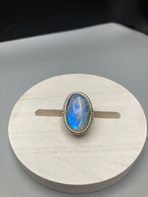 Ring Moonstone, Sterling Silver 925 Large Signed … - image 4