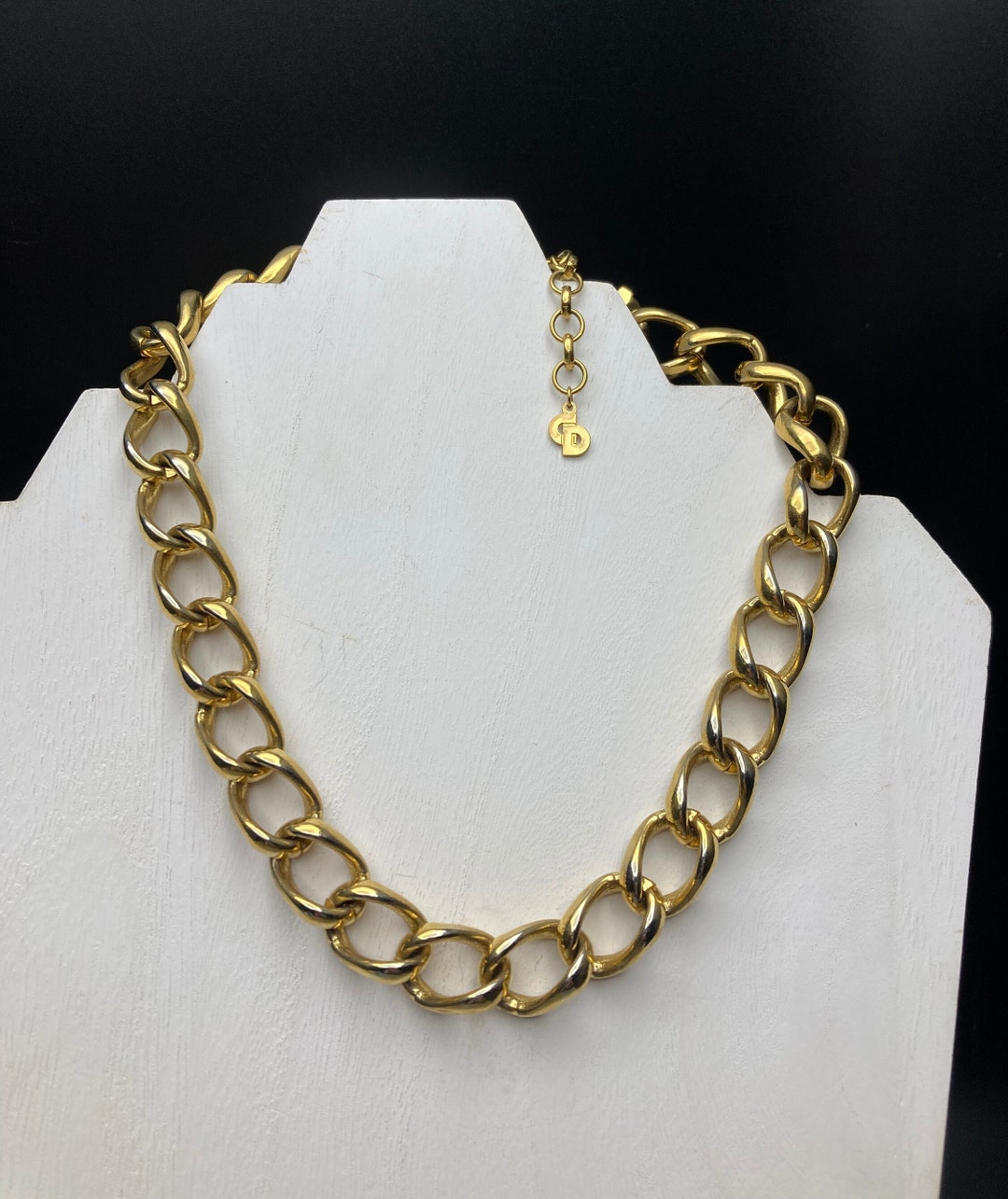 CHRISTIAN DIOR Germany Signed Gold Tone Chain Choker