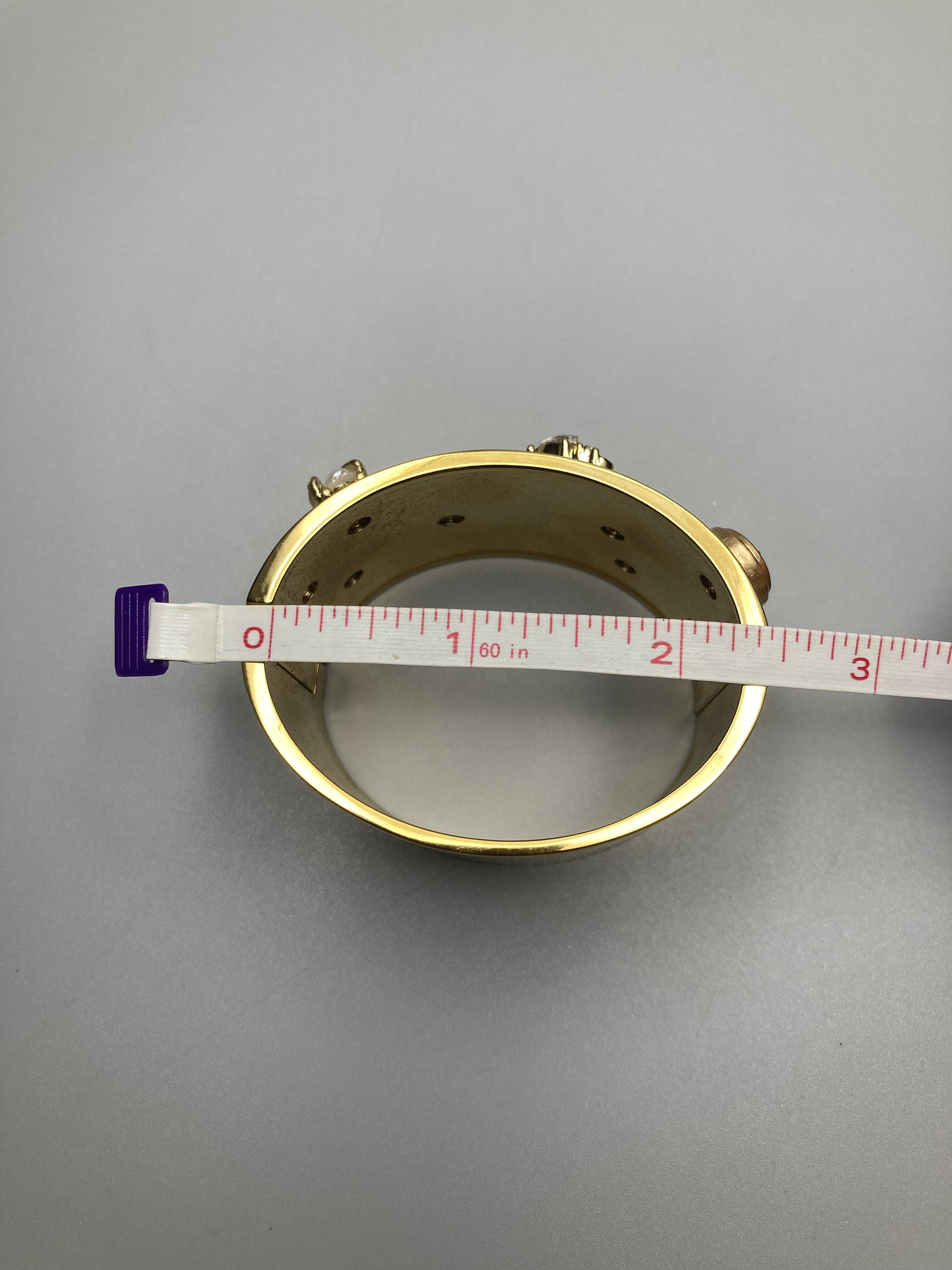Cabi Secret Garden Cuff Wide Chunky Gold Tone Rhinestone