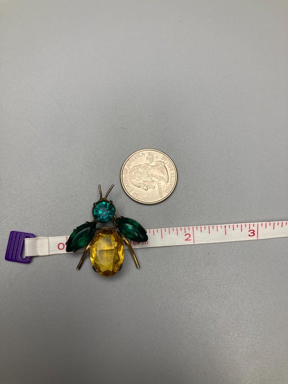 Bug Brooch Adele Simpson Rhinestone Winged Multic… - image 9