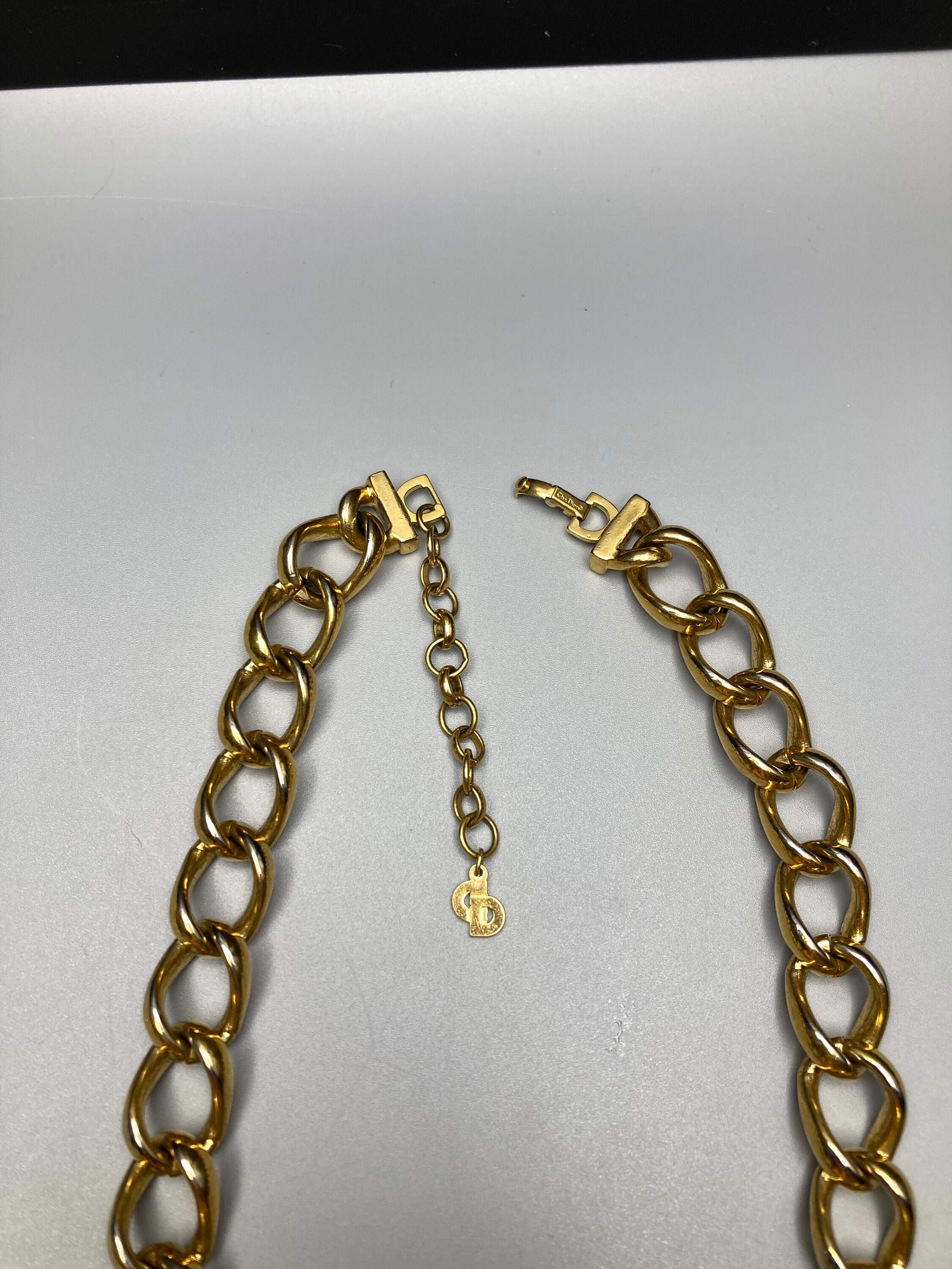 Vintage/Rare!] Christian Dior Ball Chain Pendant in GP [VG