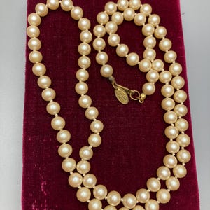 Miriam Haskell Signed Vintage Knotted Cream Faux Pearl 30.5" Gorgeous Necklace
