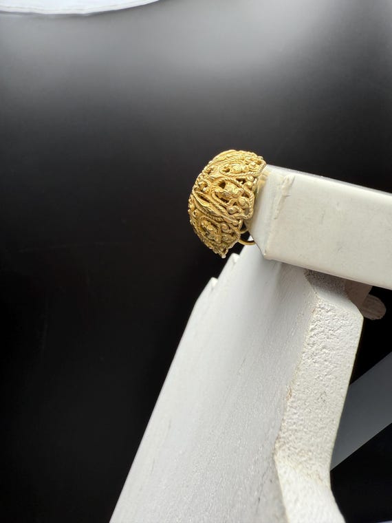 Miriam Haskell Vintage High Dome Large Round Fili… - image 4