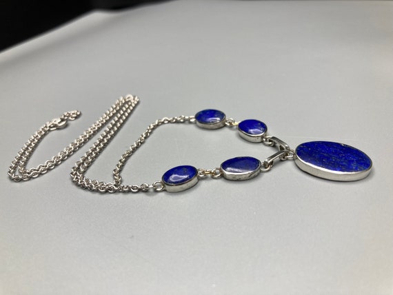 LAPIS LAZULI Necklace Artist Made 925 Sterling Si… - image 5