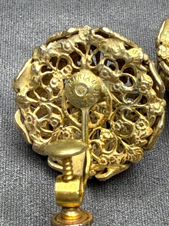 Miriam Haskell Vintage High Dome Large Round Fili… - image 12