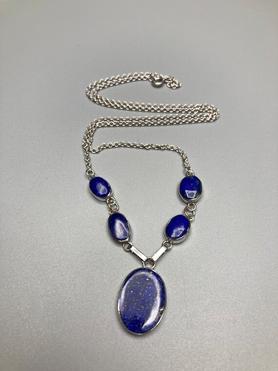LAPIS LAZULI Necklace Artist Made 925 Sterling Si… - image 4
