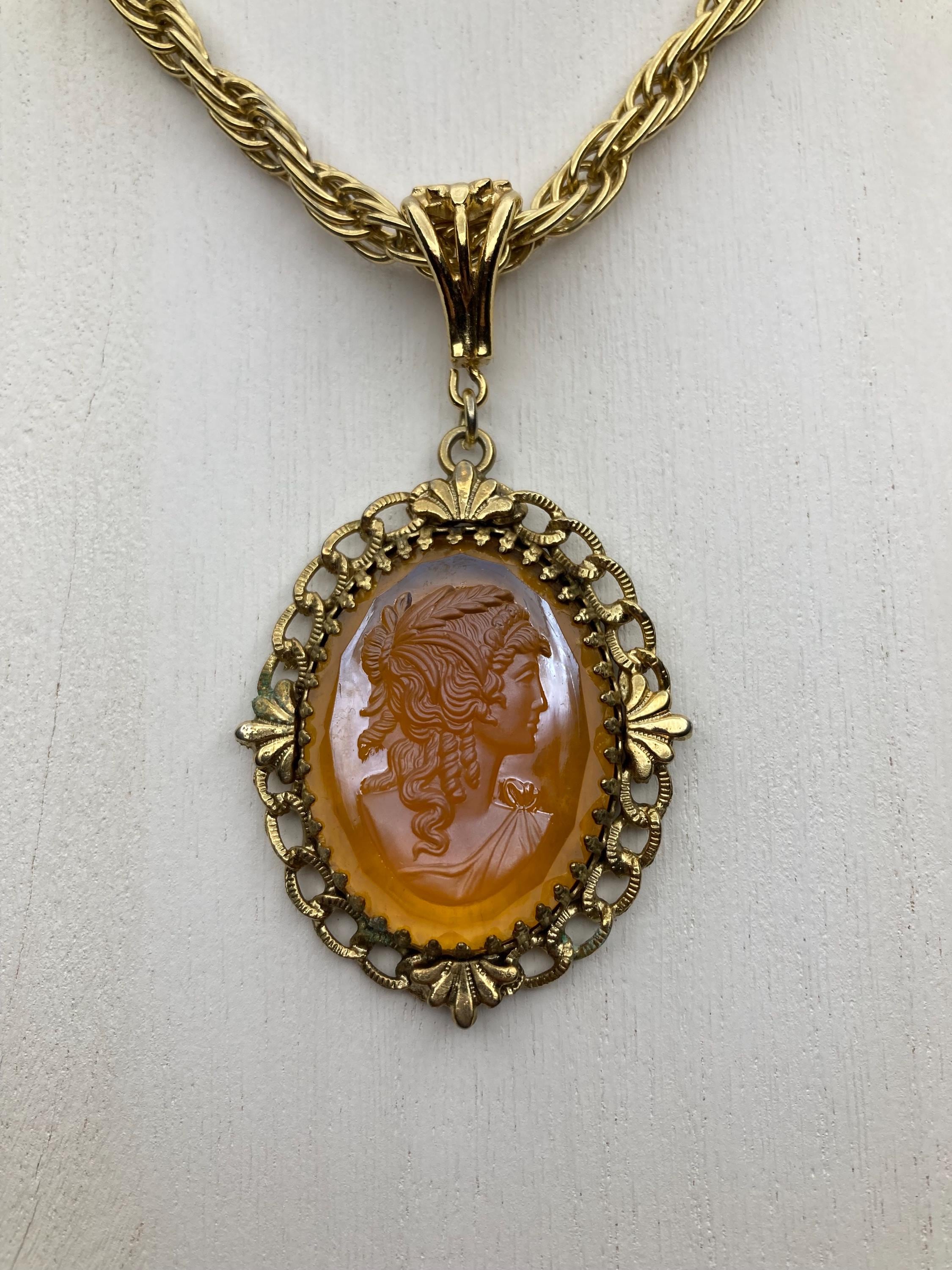 Whiting Davis Cameo - Etsy