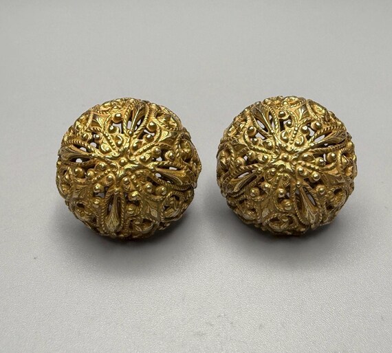 Miriam Haskell Vintage High Dome Large Round Fili… - image 10