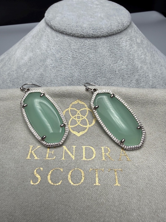 Kendra Scott Signed Danielle Statement Silver Dro… - image 1