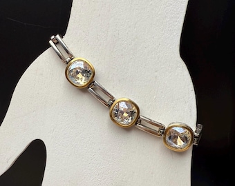 Vintage Brighton Venusian Champagne Iridescent SWAROVSKI Mixed Metals Bracelet