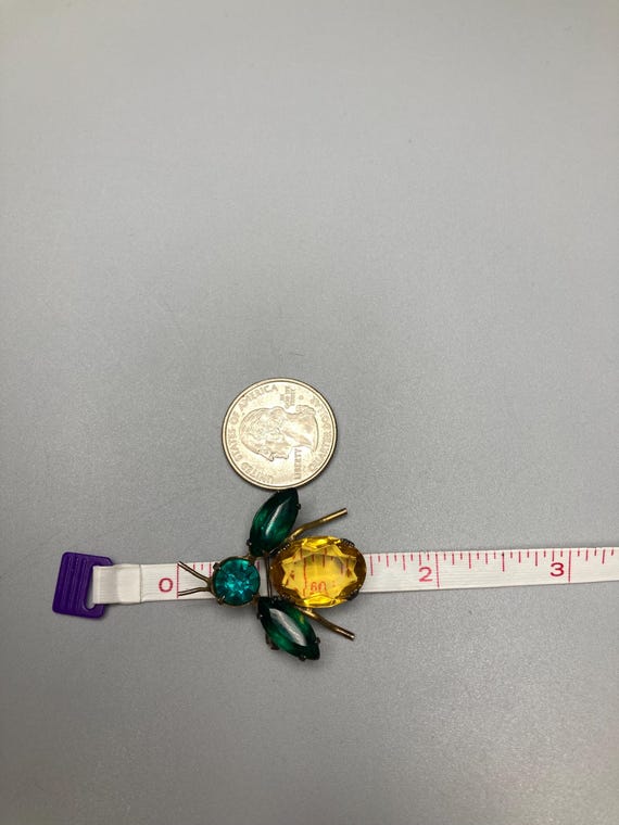 Bug Brooch Adele Simpson Rhinestone Winged Multic… - image 8