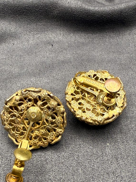 Miriam Haskell Vintage High Dome Large Round Fili… - image 11