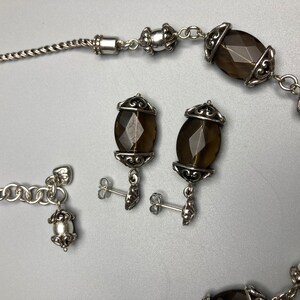 Brighton Night Mist Smoky Quartz Silver Plated Necklace Earrings SET NWOT image 7