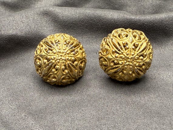 Miriam Haskell Vintage High Dome Large Round Fili… - image 8