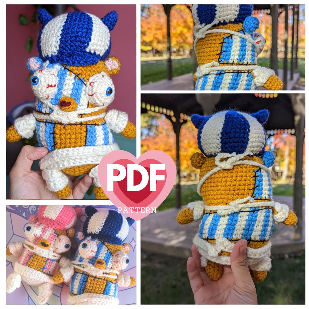 Wild Zombie Patchwork Undead Teddy Bear Crochet Amigurumi Pattern