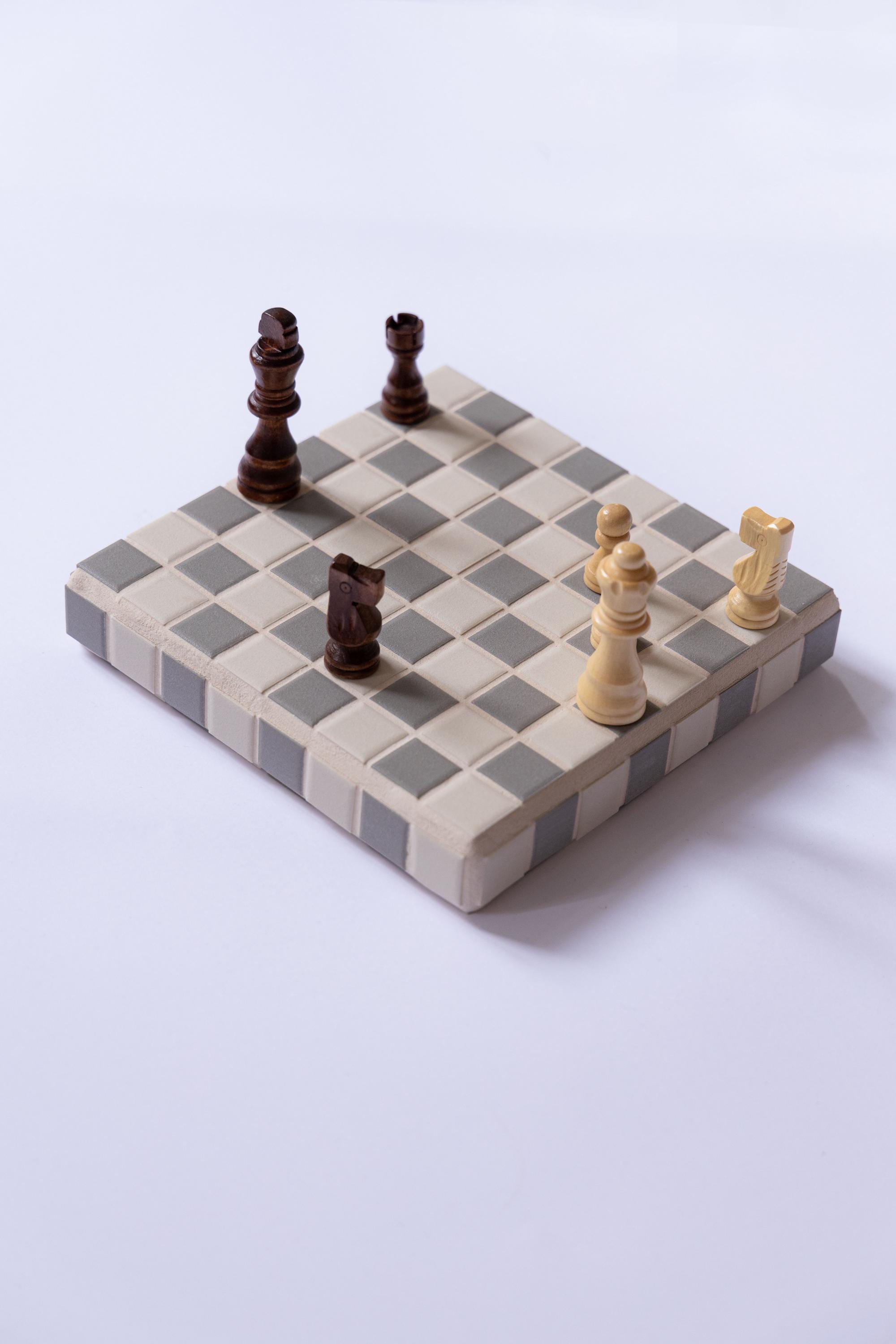 Chess Tile Names Handmade Ceramic Tile Chess Board – Personalized Chess Board – Chess ...