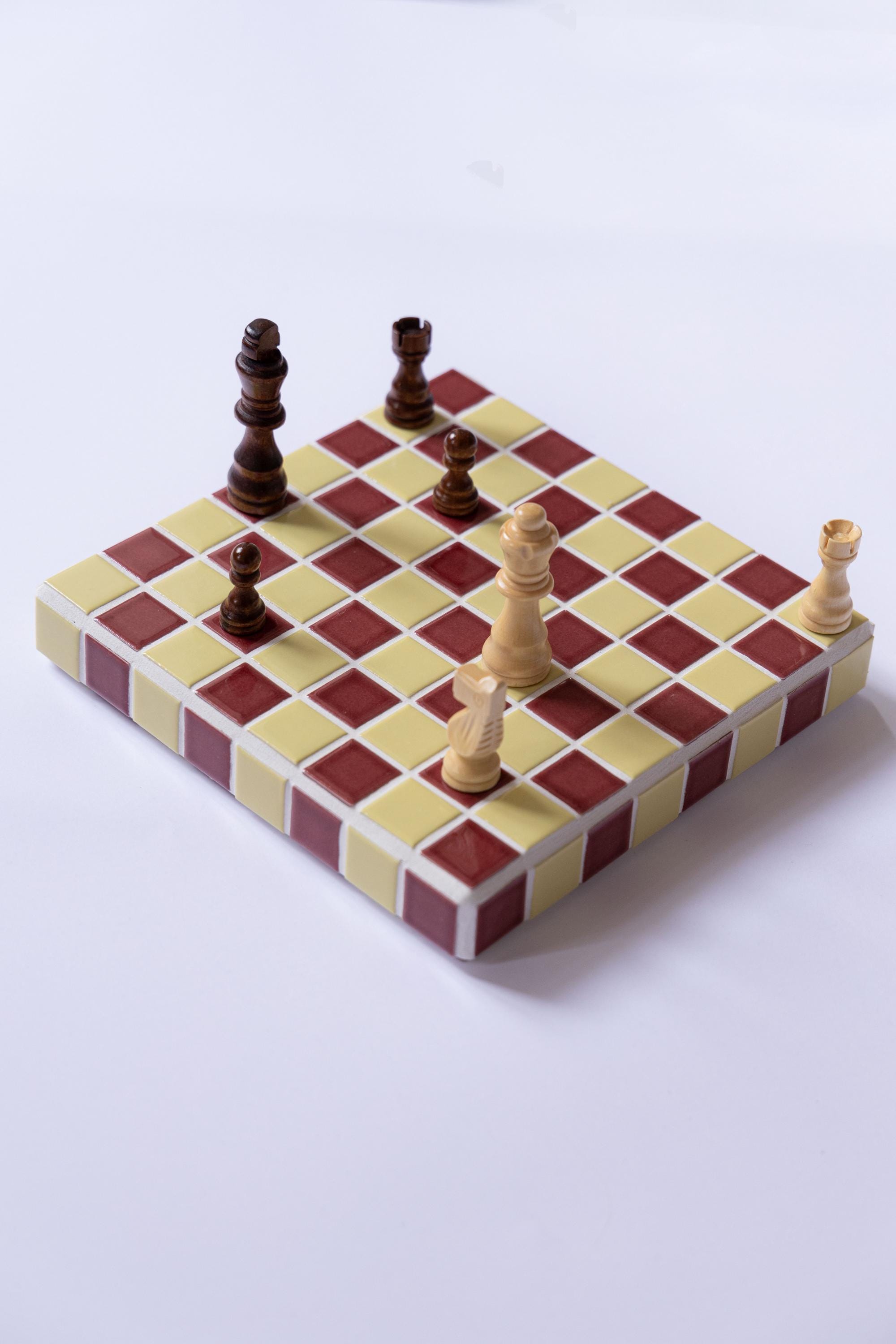 Handmade Ceramic Tile Chess Board – Personalized Chess Board – Chess ...