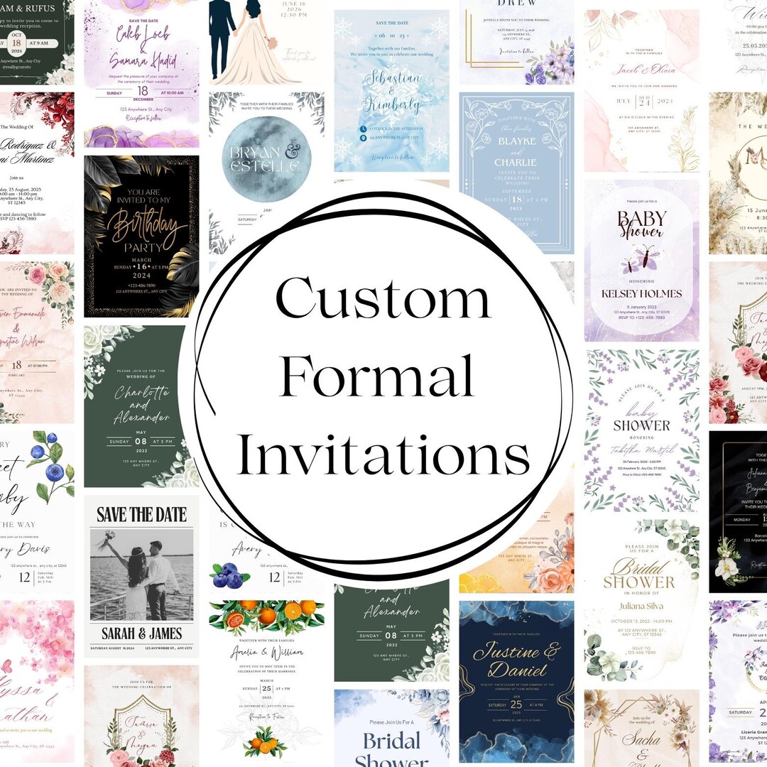 Custom Prom Invitations Custom Formal Invitations | Made to Order | Wedding, Baby, Bridal ...