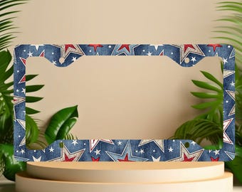 God Bless America Bold eagle on American flag novelty license plate